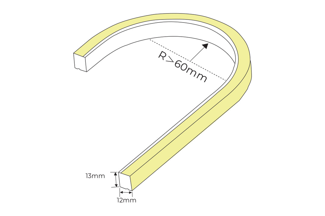 HCP-36613122 - 11w 24v DC 2700K IP67 Top Bend HaviFlex Flexible Neon LED Strip