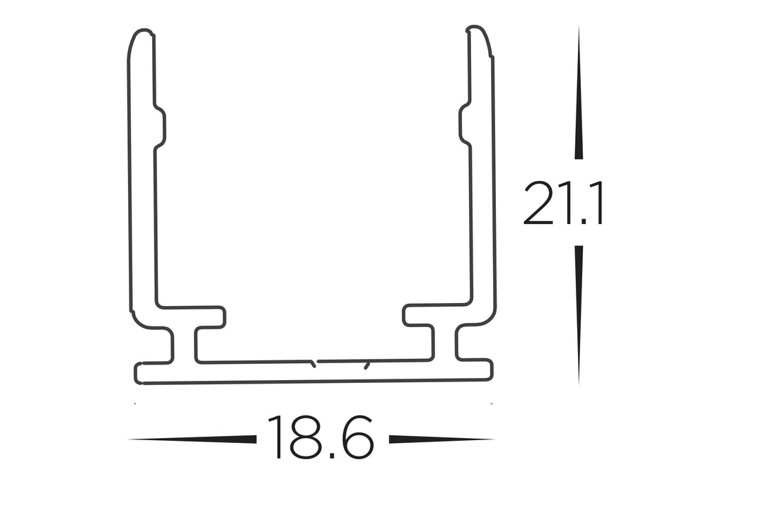 HCP-3661616-AC - Aluminium Channel to suit 16x16mm Haviflex