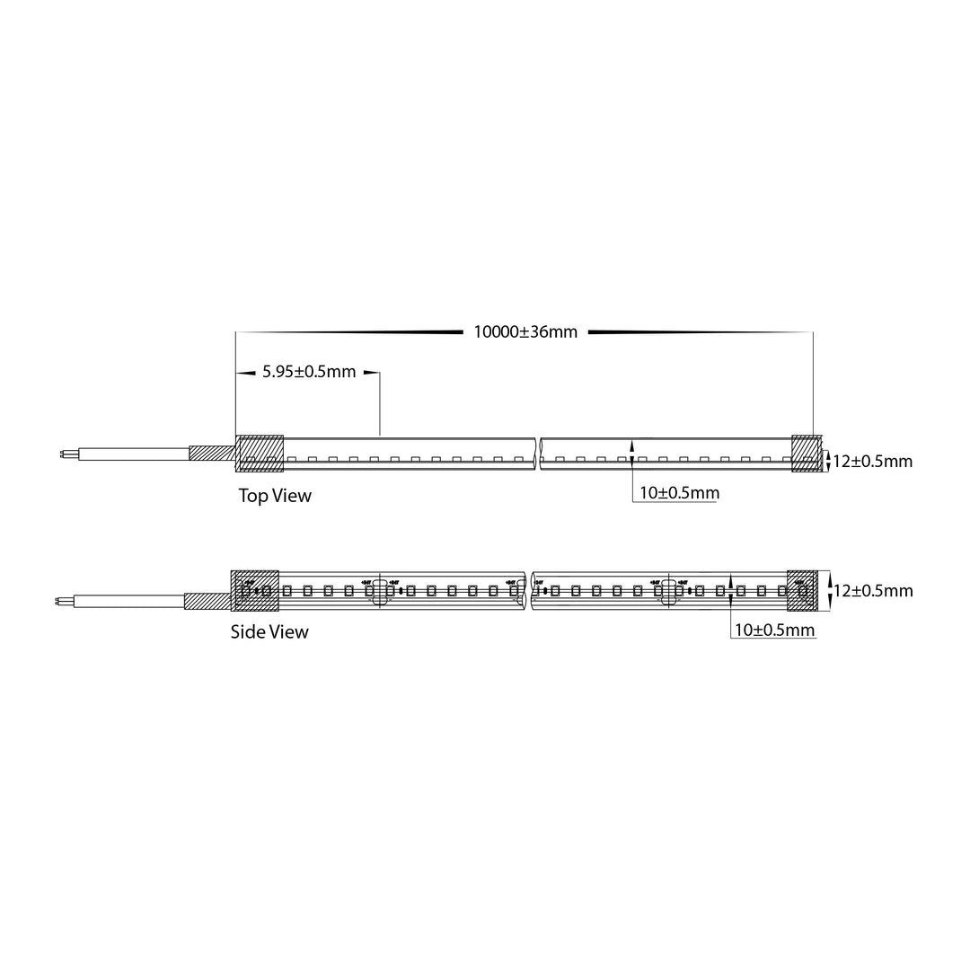 HCP-37610102 - 7.2w 24v DC 2700K IP67 Side Bend HaviFlex Flexible Neon LED Strip