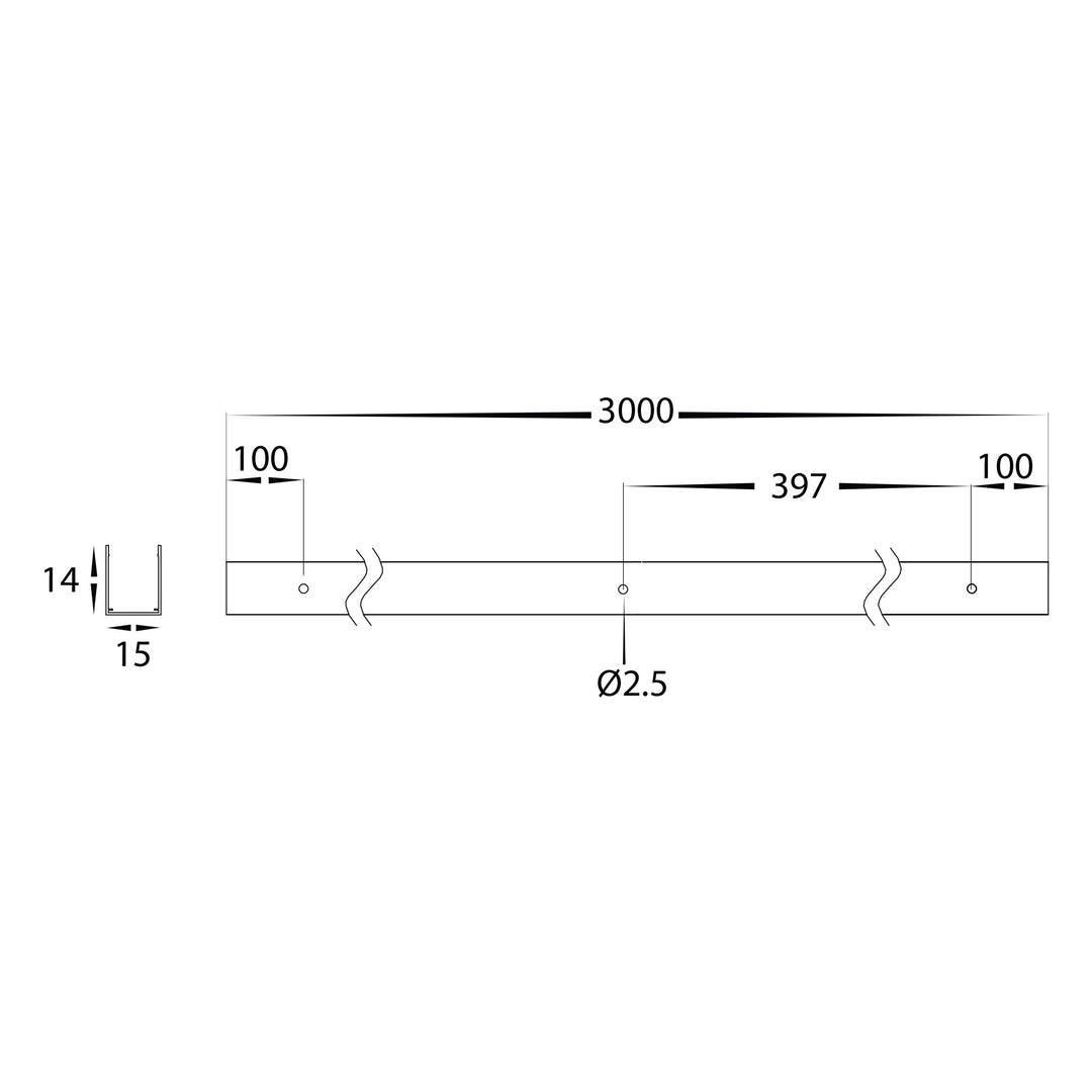 HCP-3764058-AC - Aluminium Channel to suit Sauna Haviflex LED Strip
