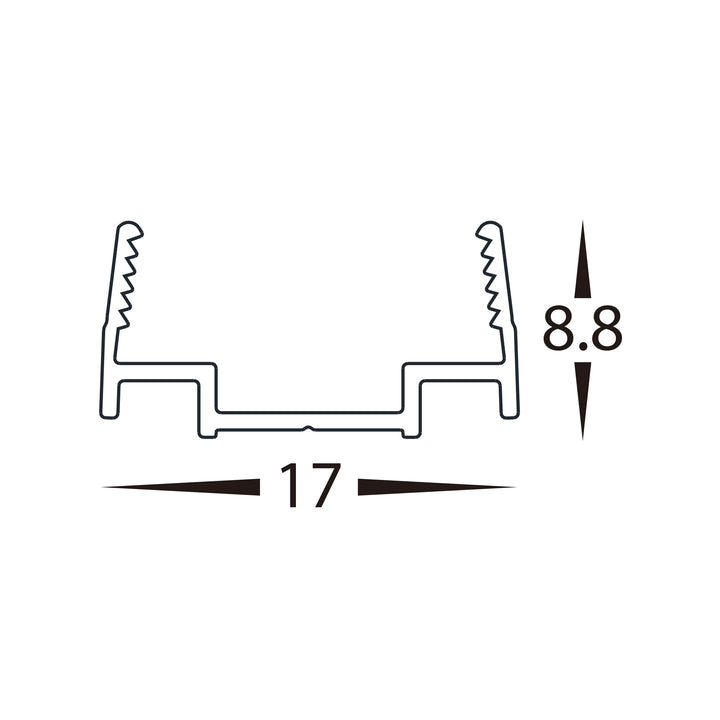 HCP-3865-Channel - Clear PC Channel to Suit 240v IP65 LED Strip
