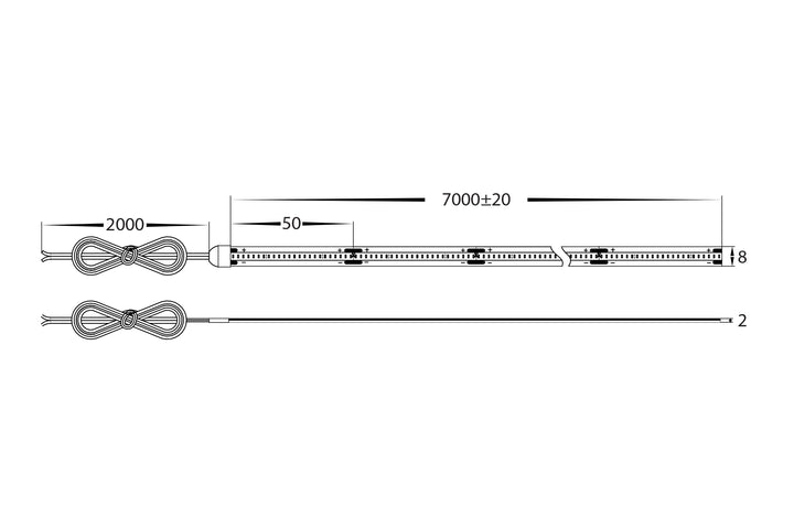 HCP-3925964 - 9.6W 24v DC 480LED 4000k IP20 CSP LED Strip