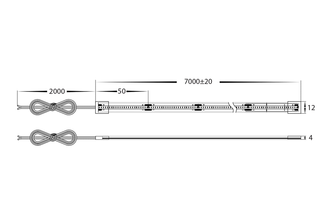 HCP-3965964 - 9.6W 24v DC 480LED 4000k IP67 CSP LED Strip