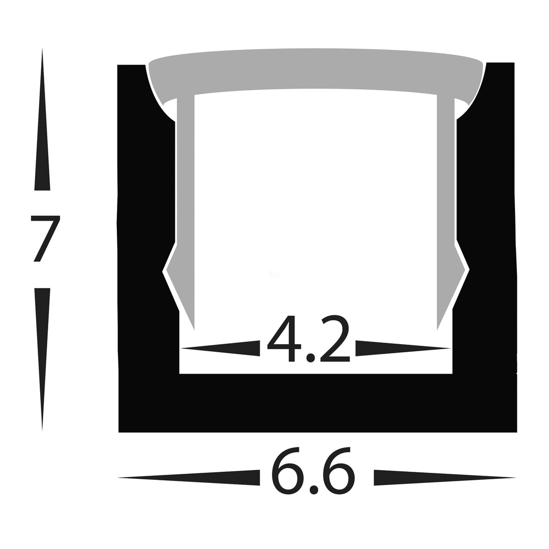 HCP-4110607 - Silver Shallow Square Micro Aluminium Profile