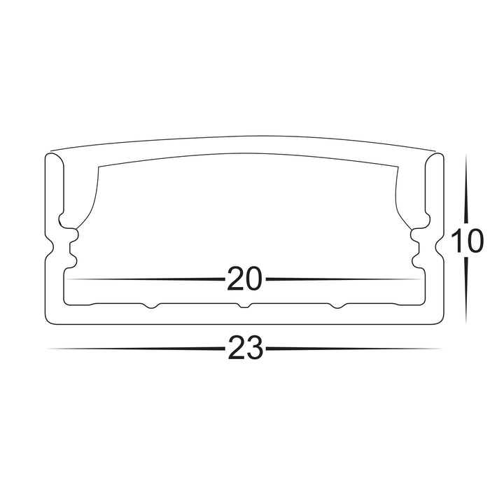 HCP-4122310 - Black Shallow Square Aluminium Profile