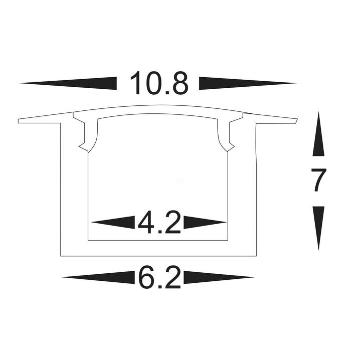 HCP-4311107 - Silver Shallow Recessed Micro Square Aluminium Profile