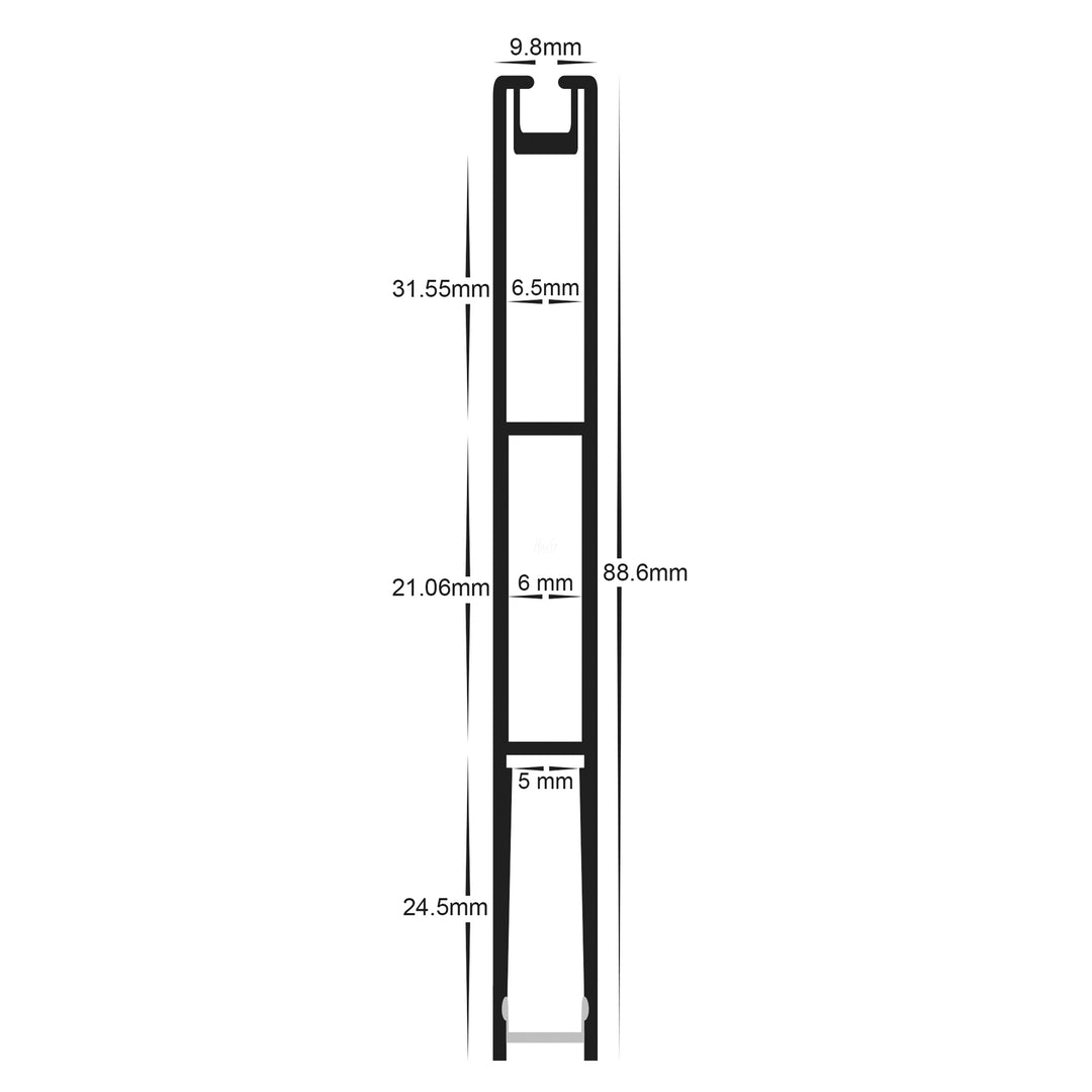 HCP-4421089 - Black Suspended Aluminium Profile