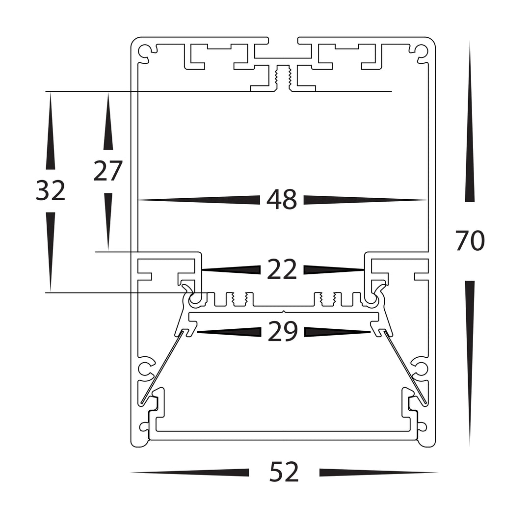 HCP-4425270 - Black Square Suspended Aluminium Profile
