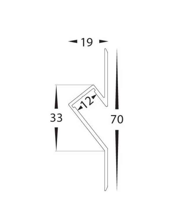 HCP-4311970 - Silver Recessed Wall Mounted Aluminium Profile