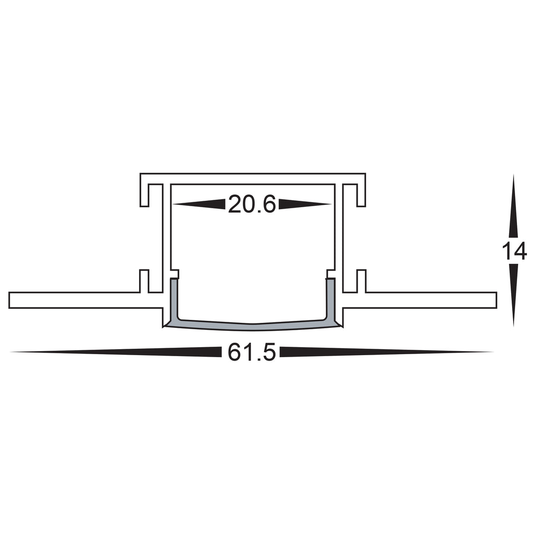HCP-4916214-TOPBEND - Silver Top Bendable Gyprock Aluminium Profile