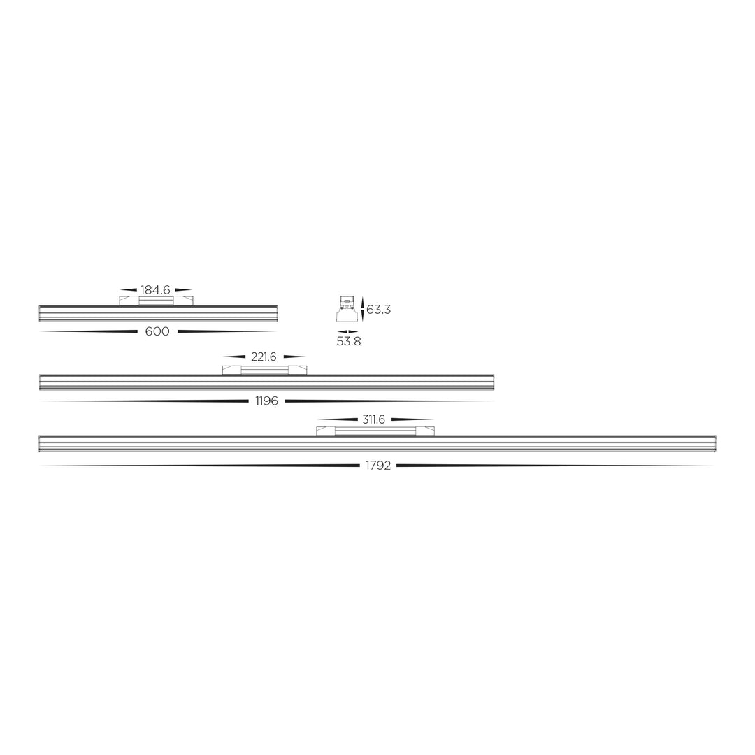 HCP-602020 - Black Triac + 0-1/10v Dimmable Linear Module with Prismatic Diffuser