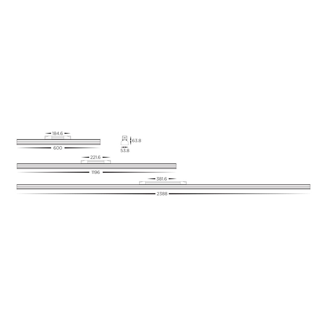 HCP-602030 - Black Triac + 0-1/10v Dimmable Linear Module with Honeycomb Diffuser
