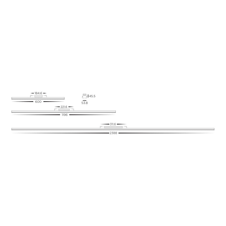 HCP-602060 - Black Triac + 0-1/10v Dimmable Linear Module with Asymmetric Diffuser