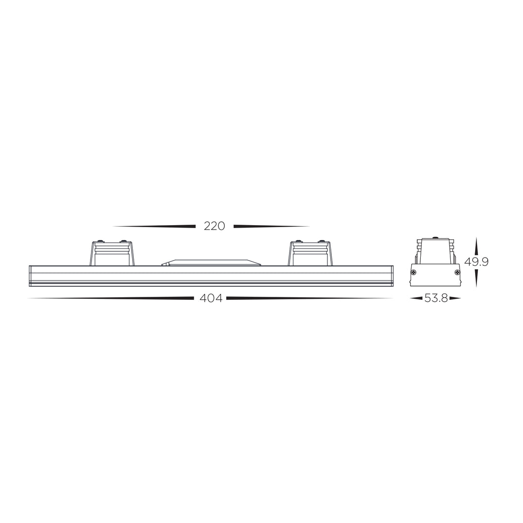 HCP-602082 | HCP-602083 | HCP-602084 | HCP-602085 - Black Triac + 0-1/10v Dimmable Linear 2 Light Downlight