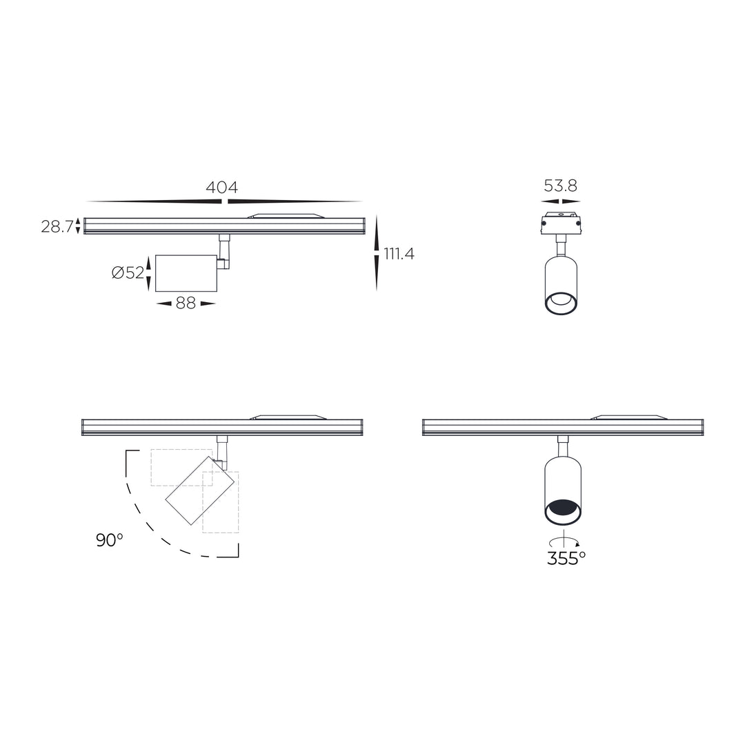 HCP-602093 | HCP-602094 - Black Triac + 0-1/10v Dimmable Linear Spot Light