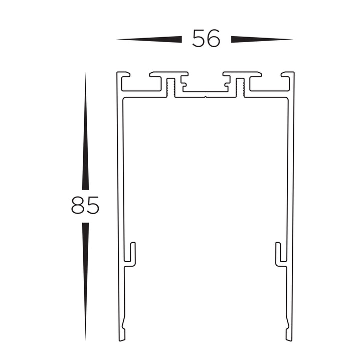 HCP-602100-PM | HCP-602100-2.5M - Black Aluminium Profile to suit Linear Modules