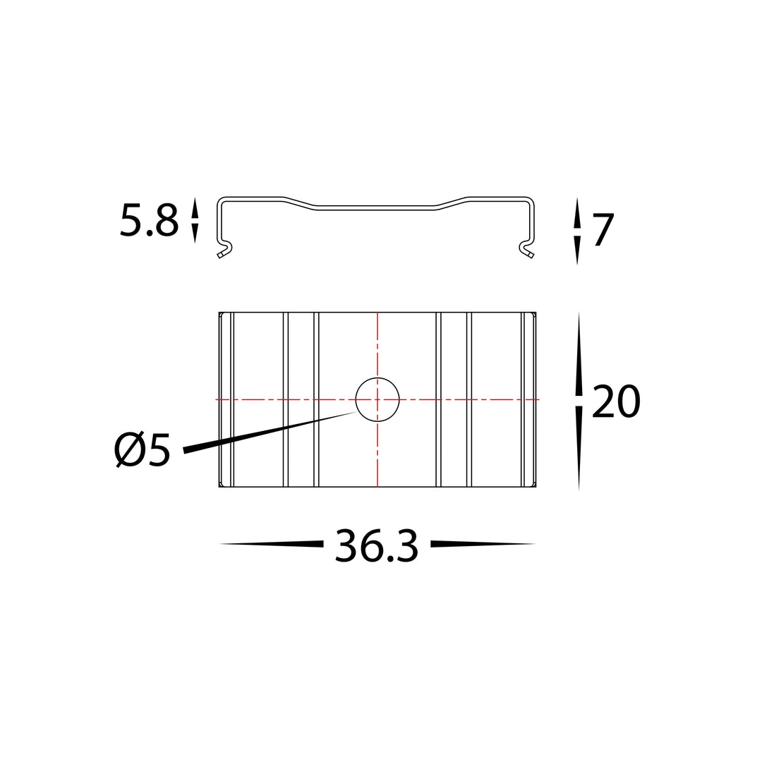 HCP-602100-MC - Pendant Mounting Clips to suit Linear Modules Aluminium Profile