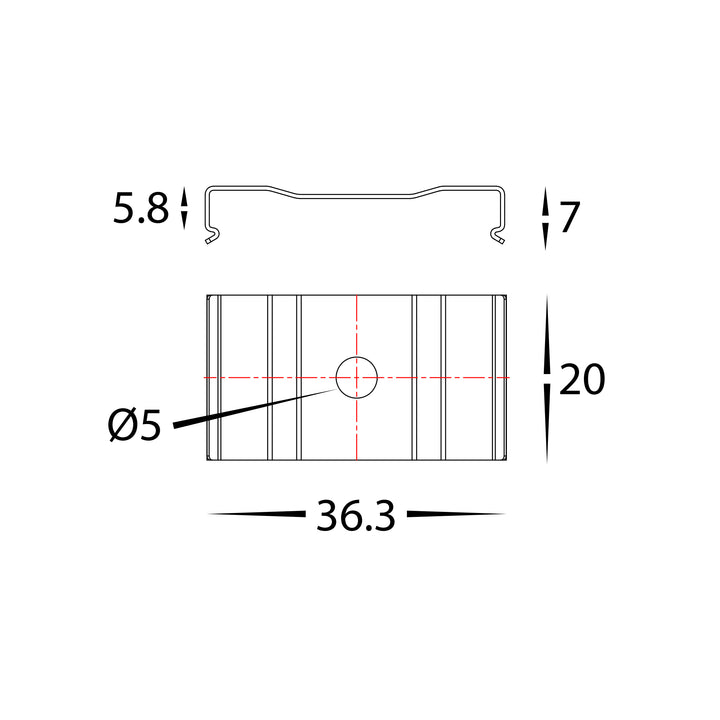 HCP-602100-MC - Pendant Mounting Clips to suit Linear Modules Aluminium Profile