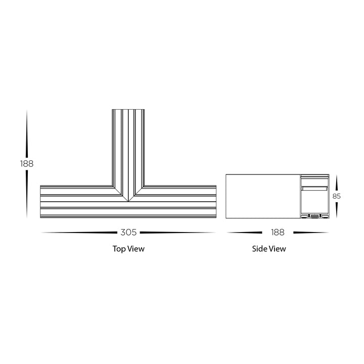 HCP-602100-T - Black T Shape Connector to suit Linear Modules