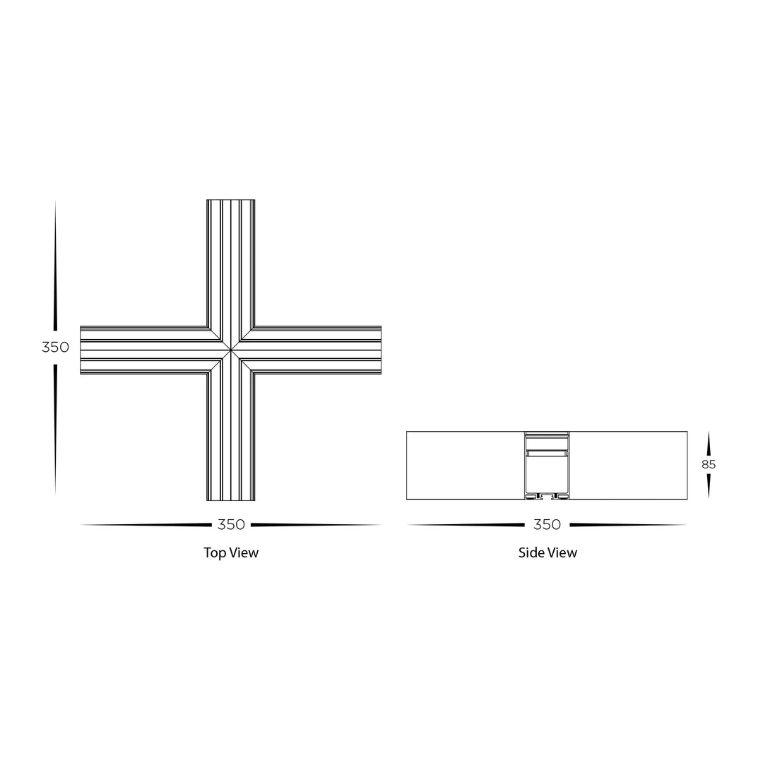 HCP-602100-X - Black X Shape Connector to suit Linear Modules