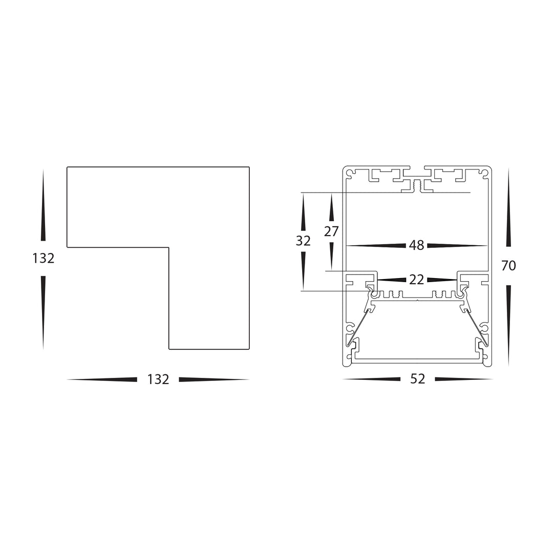 HCP-6035270-L - White 7w L-Shape TRI Colour Proline Connector