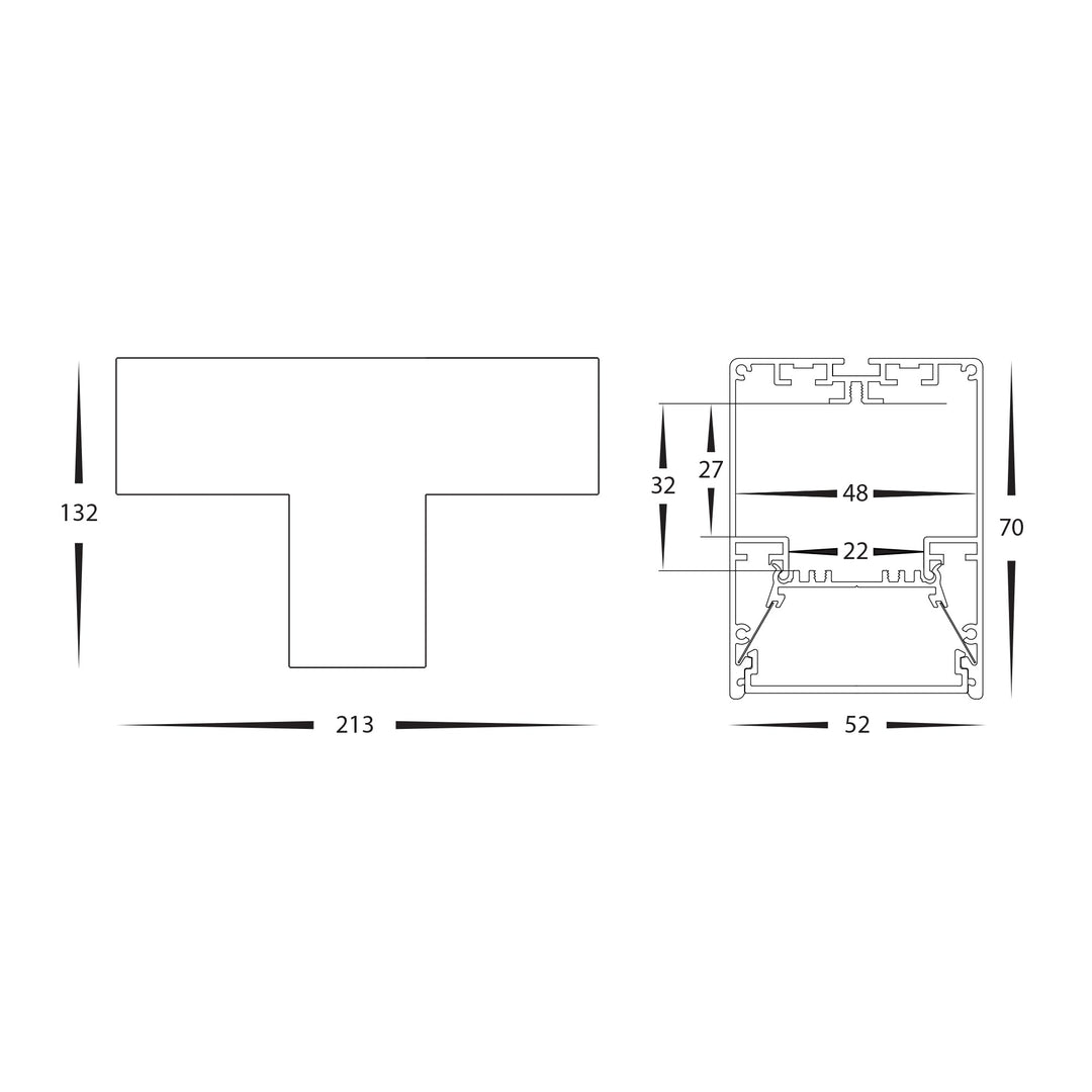HCP-6035270-T - White 9w T-Shape TRI Colour Proline Connector