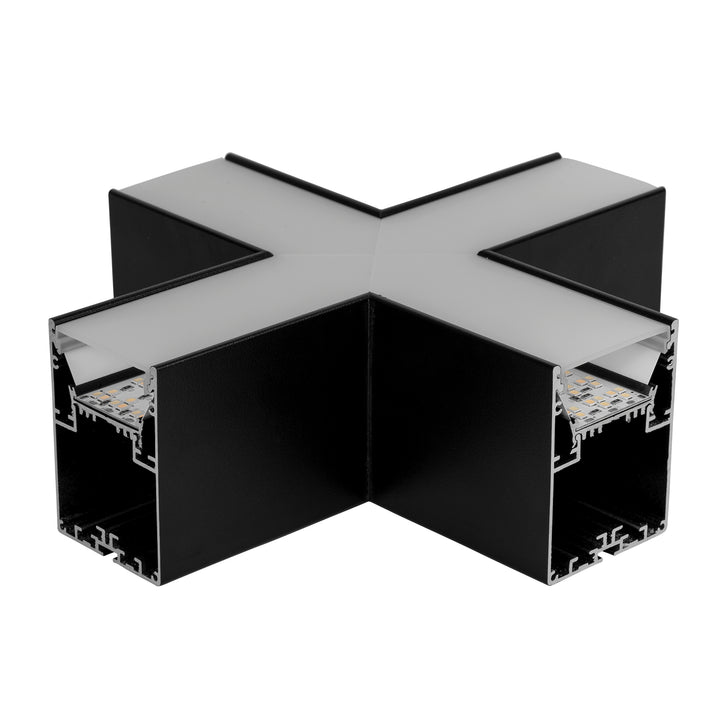 HCP-6025270-X - Black 11w X-Shape TRI Colour Proline Connector