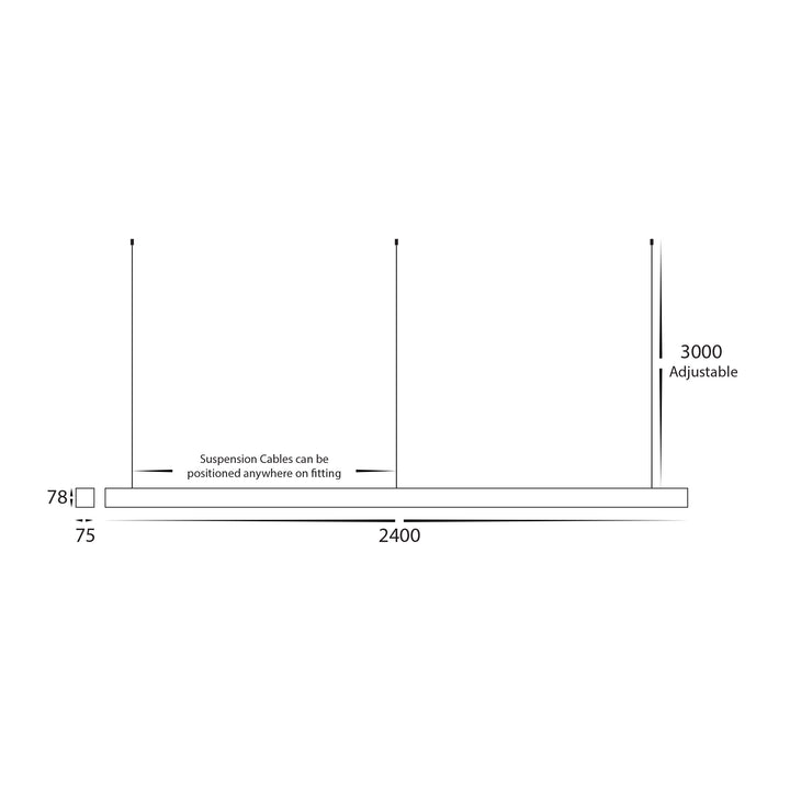 HCP-602962 | HCP-602964 - Black 2400mm 96w TRI Colour Proline Extension