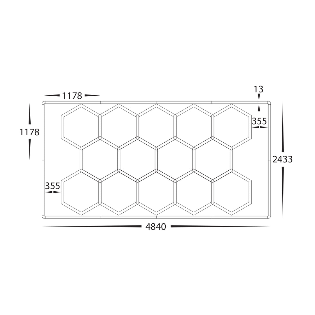 HCP-671540 - 4840mm x 2433mm Hexagon Grid LED Light