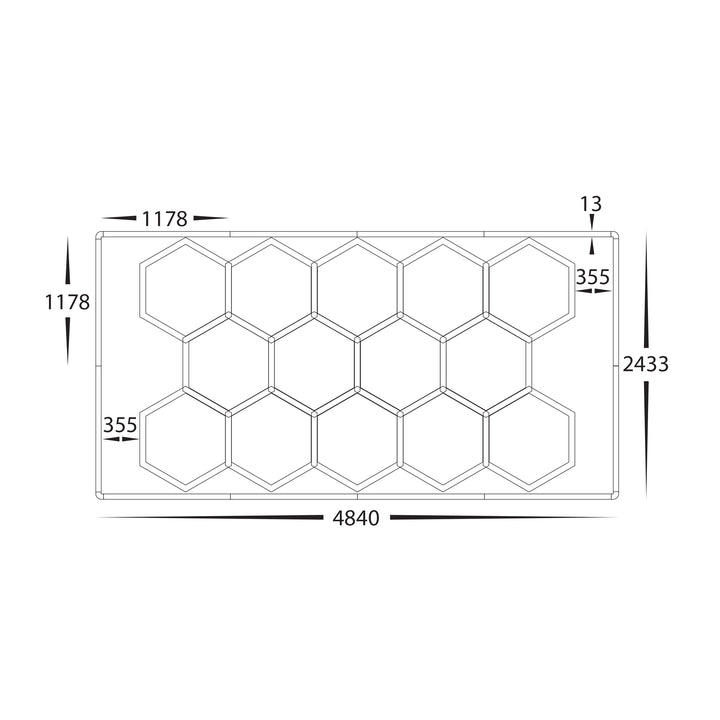 HCP-671540 - 4840mm x 2433mm Hexagon Grid LED Light