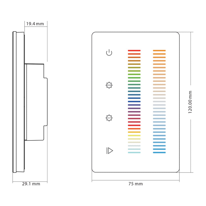 HCP-75253 - RGBCW LED Strip Touch Panel Controller