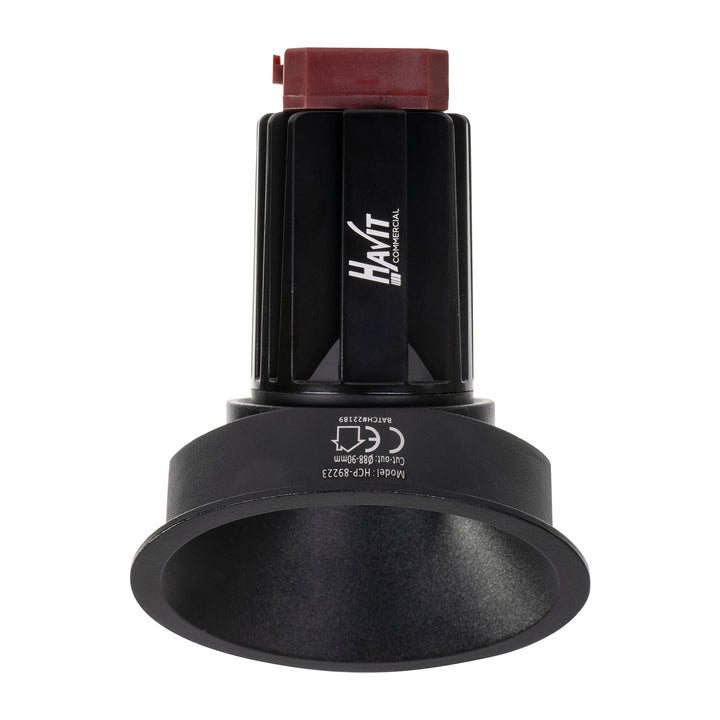 HCP-81221409 / HCP-81241409 - Black Round Fixed 9w Recessed Wall Washer LED Downlight