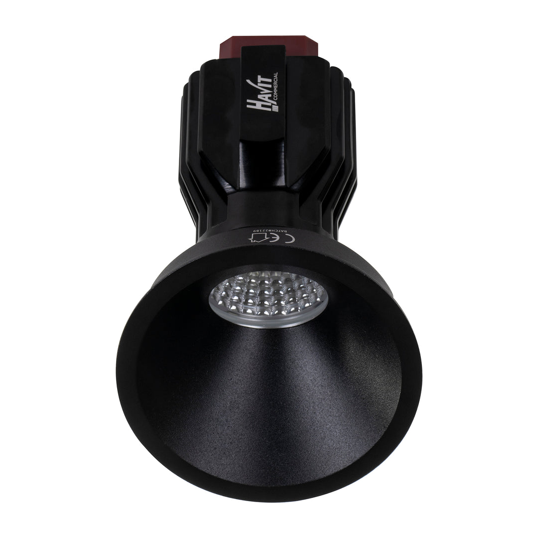 HCP-81221417 / HCP-81241417 - Black Round Fixed 17w Recessed Wall Washer LED Downlight
