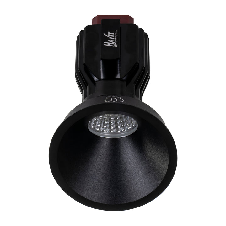 HCP-81221417 / HCP-81241417 - Black Round Fixed 17w Recessed Wall Washer LED Downlight