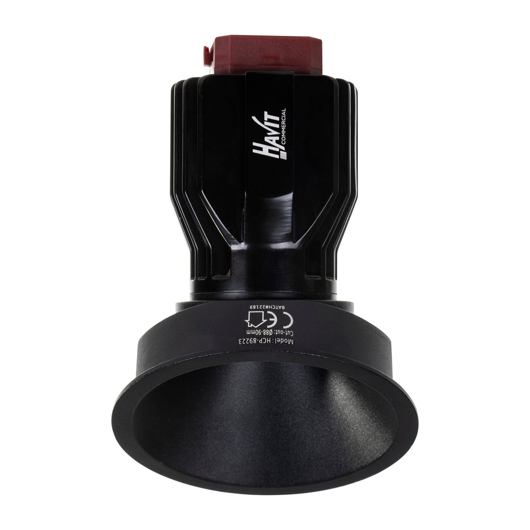 HCP-81221417 / HCP-81241417 - Black Round Fixed 17w Recessed Wall Washer LED Downlight