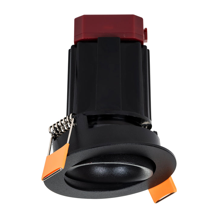 HCP-81227509 / HCP-81247509 - Black Round Tilt 9w Mini Recessed LED Downlight