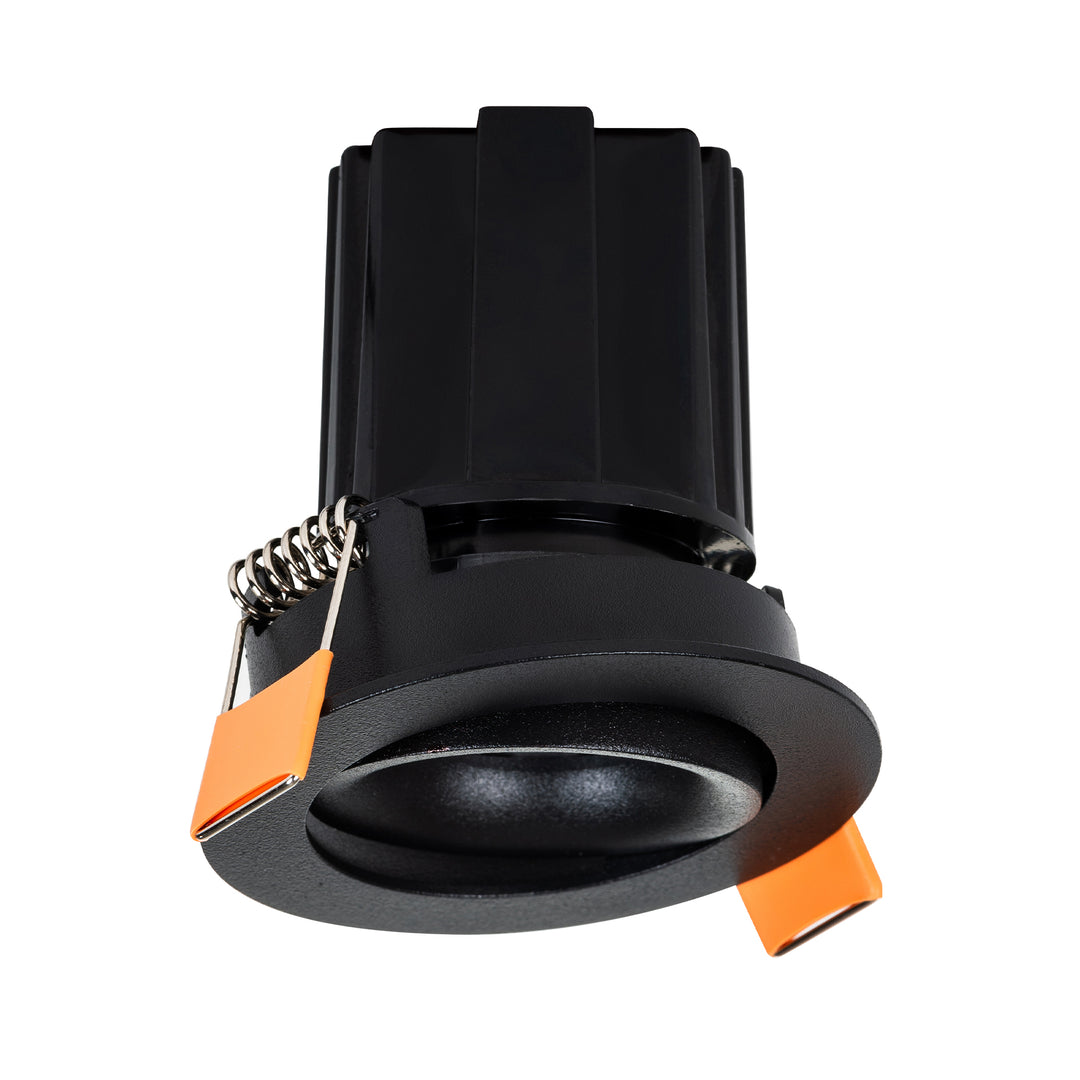 HCP-81228509 / HCP-81248509 - Black Round Tilt 9w D2W Mini Recessed LED Downlight