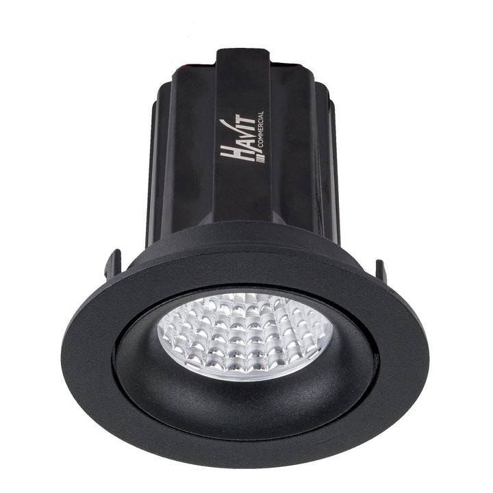 HCP-81228023 | HCP-81248023 - Black Round Tilt 13w D2W Recessed LED Downlight