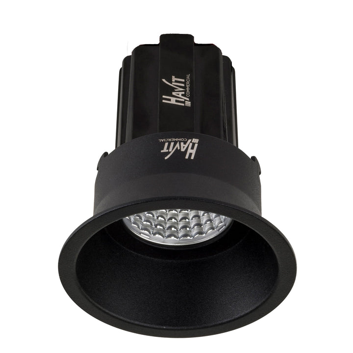 HCP-81220383 / HCP-81240383 - Black 13w CRI97+ Recessed Round Deep Fixed Dimmable LED Downlight 3000k