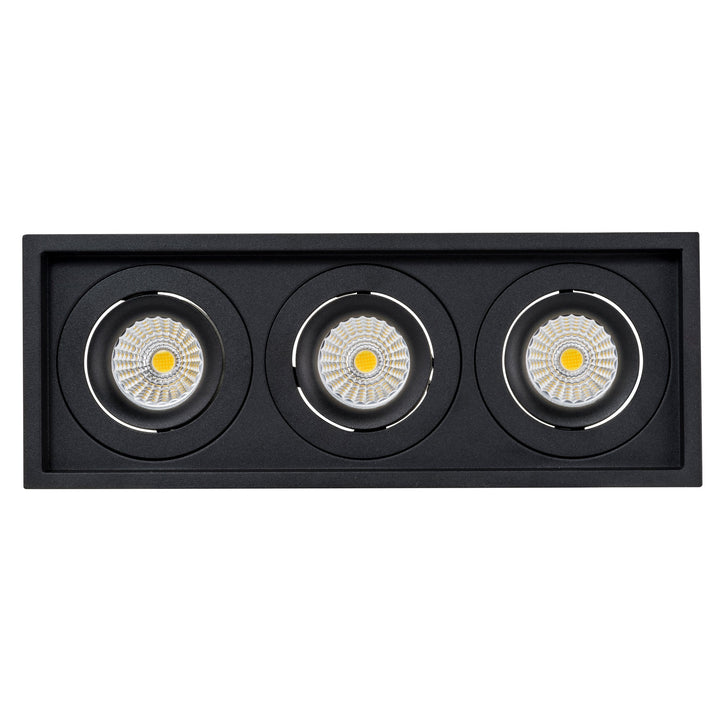 HCP-81228123 | HCP-81248123 - Black 3 x Square Tilt 13w D2W Recessed LED Downlight