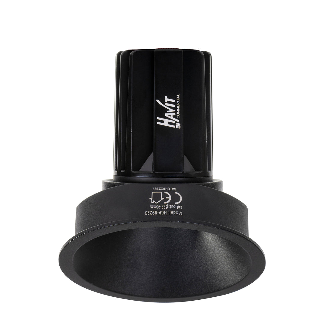 HCP-81251413 - Black Round 13w Dali Tunable Wall Washer Recessed LED Downlight