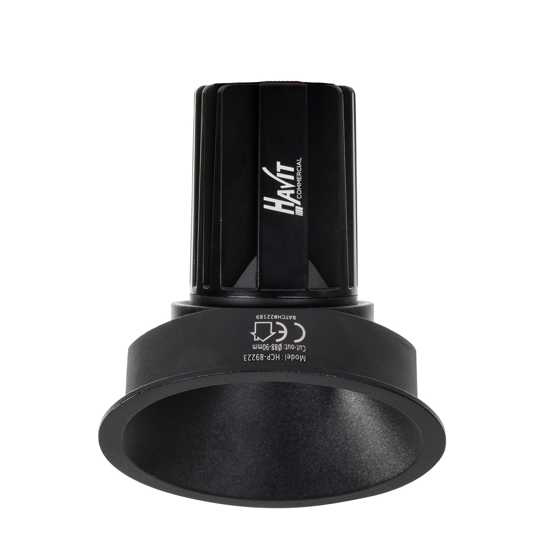 HCP-81221483 / HCP-81241483 - Black 13w CRI97+ Recessed Round Wall Washer Dimmable LED Downlight 3000k