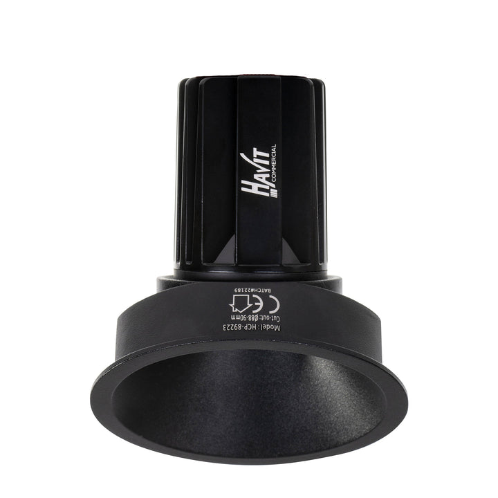 HCP-81221483 / HCP-81241483 - Black 13w CRI97+ Recessed Round Wall Washer Dimmable LED Downlight 3000k