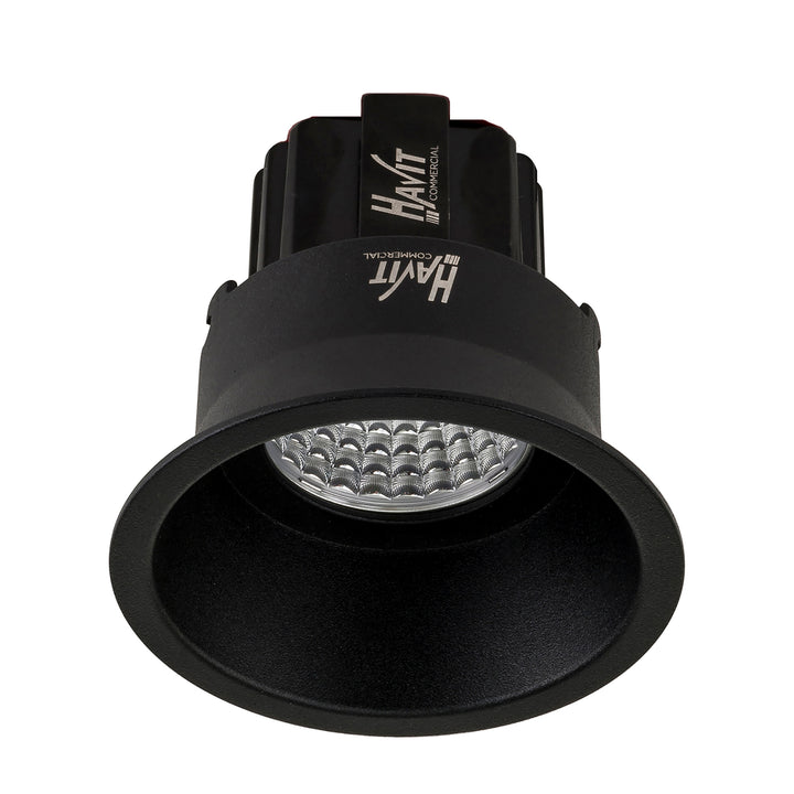 HCP-81290337 | HCP-81290347 - Black Round Deep Fixed 7.2w 24v DC Recessed LED Downlight