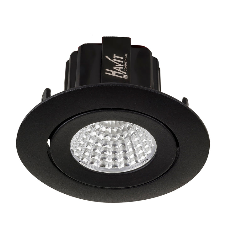 HCP-81290637 | HCP-81290647 - Black Round Tilt 7.2w 24v DC Recessed LED Downlight