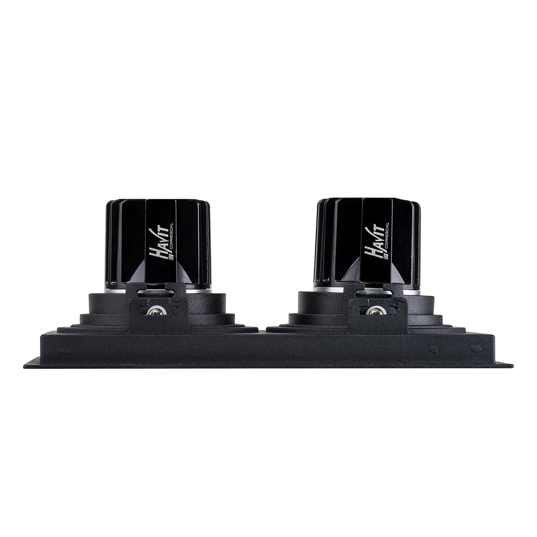 HCP-81291137 | HCP-81291147- Black Square Recessed Tilt 2 x 7.2w 24v DC Recessed LED Downlight