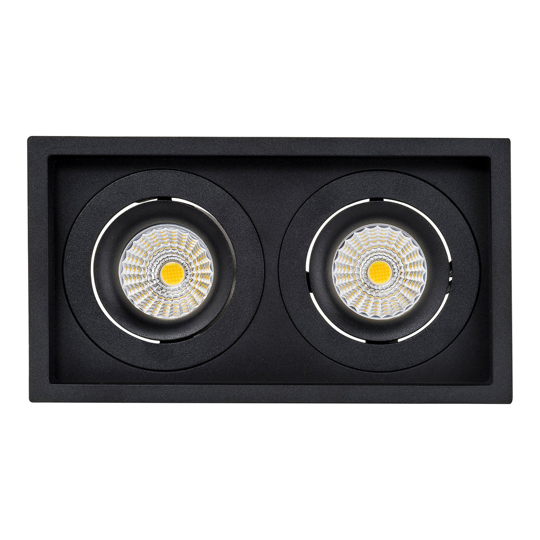 HCP-81291137 | HCP-81291147- Black Square Recessed Tilt 2 x 7.2w 24v DC Recessed LED Downlight