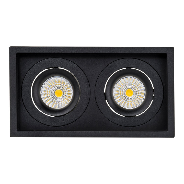 HCP-81291137 | HCP-81291147- Black Square Recessed Tilt 2 x 7.2w 24v DC Recessed LED Downlight