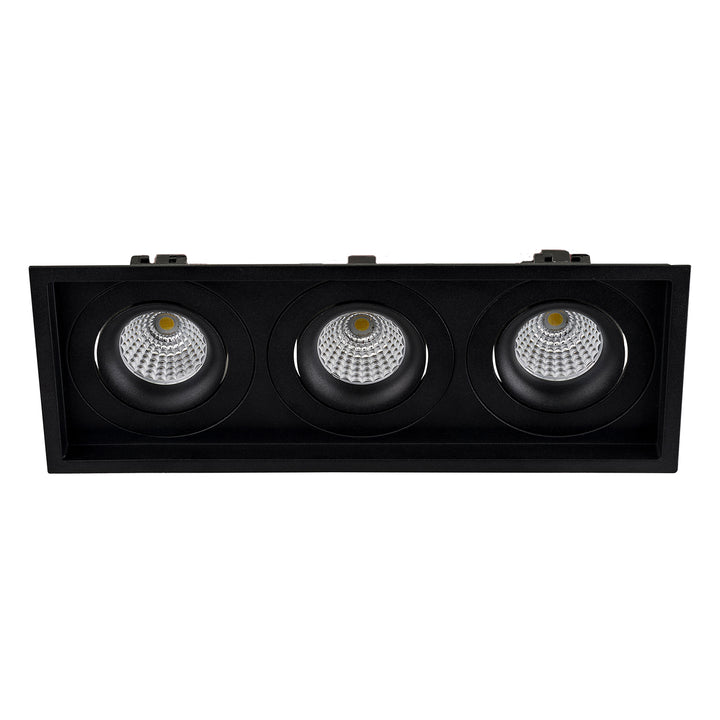 HCP-81291237 | HCP-81291247 - Black Square Recessed Tilt 3 x 7.2w Recessed LED Downlight