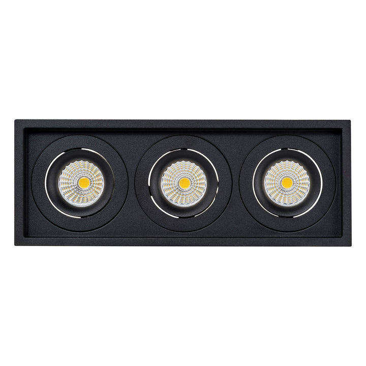 HCP-81291237 | HCP-81291247 - Black Square Recessed Tilt 3 x 7.2w Recessed LED Downlight